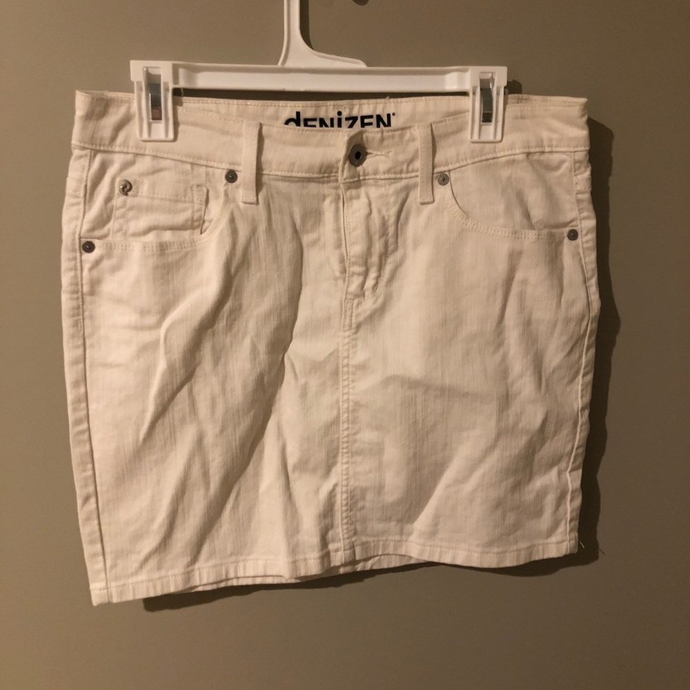 White jean skirt